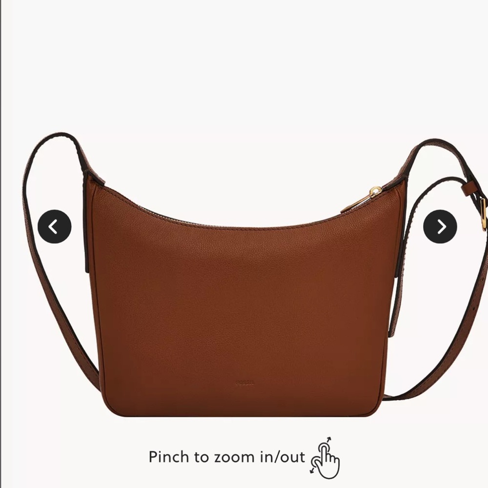 Fossil Cecilia Leather Small Brown Crossbody Bag W/ Gold Tone Hardware ZB1889200